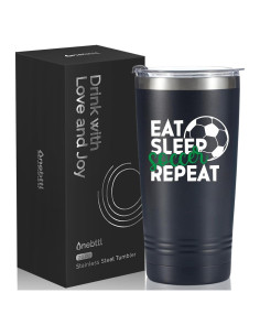 Taza de Viaje Onebttl 20oz para Entrenador de Fútbol - Negro