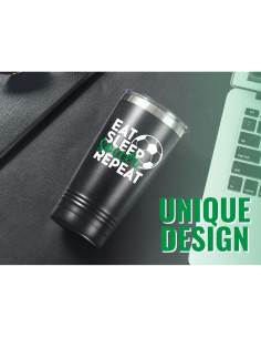 Taza de Viaje Onebttl 20oz para Entrenador de Fútbol - Negro 2