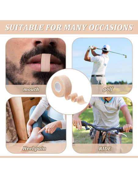 Cinta Adhesiva Elástica Tondiamo 8 Rollos 2.54 cm x 4.57 m