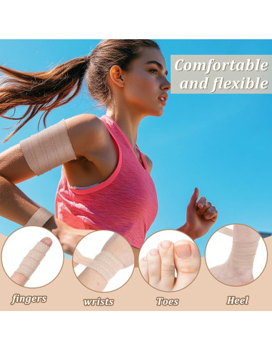 Cinta Adhesiva Elástica Tondiamo 8 Rollos 2.54 cm x 4.57 m