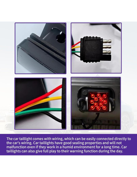 Luces LED para Remolque FEDOEY 12V Rojas 2 Pcs Impermeables