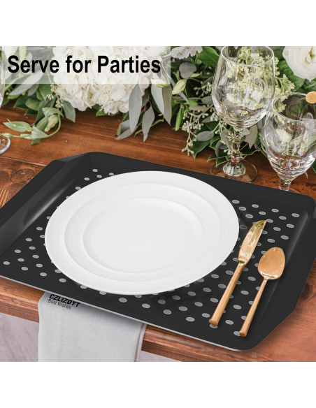 Bandeja Antideslizante Czlizdyt Set de 2 Negra 44.5x30.5cm