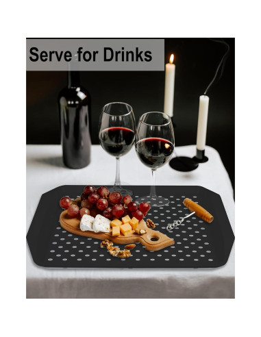 Bandeja Antideslizante Czlizdyt Set de 2 Negra 44.5x30.5cm