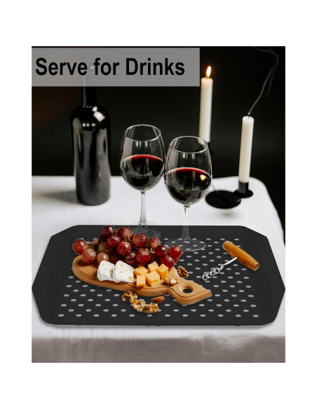 Bandeja Antideslizante Czlizdyt Set de 2 Negra 44.5x30.5cm