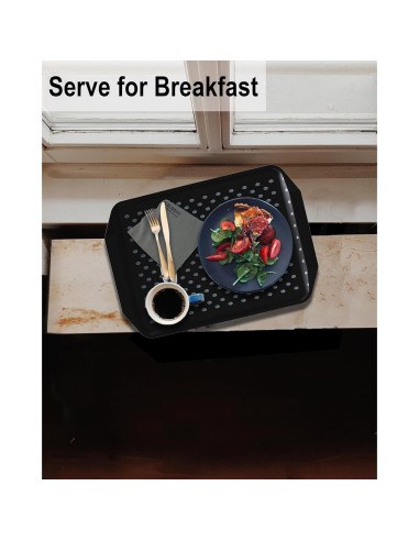 Bandeja Antideslizante Czlizdyt Set de 2 Negra 44.5x30.5cm