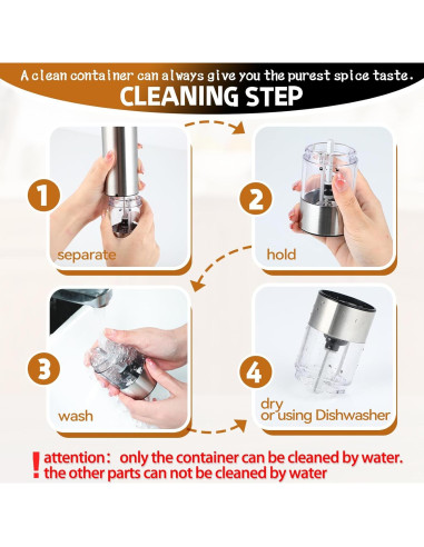 Molino de Pimienta Eléctrico Samsen - Acero Inoxidable 70ml