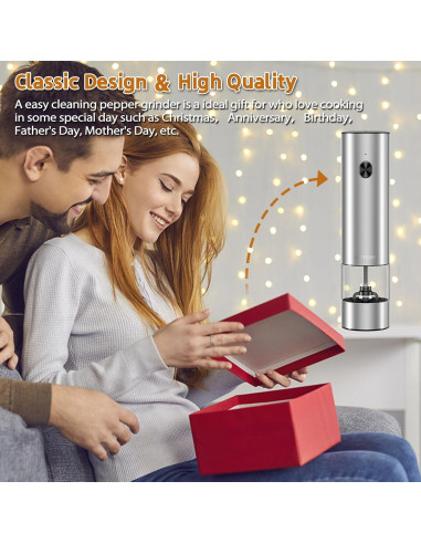 Molino de Pimienta Eléctrico Samsen - Acero Inoxidable 70ml