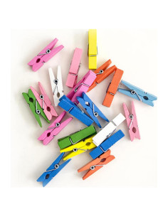 Mini Pinzas de Madera Yansanido 100pcs 2.5cm Multicolor