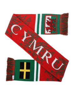 Bufanda de Fútbol Doble Cara Euroscarves Cymru Wales 145x18cm