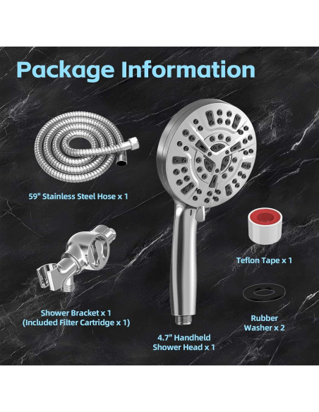 Cabezal de Ducha Filtrado SANISANO 9 Modos Alta Presión 11.94 cm