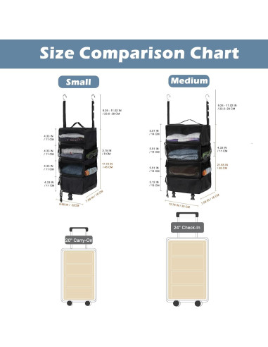 Organizador de Viaje Colgante Surblue Negro 4 Compartimentos