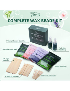 Kit de Depilación VENNCO con Perlas de Cera Dura - 36 Piezas 2