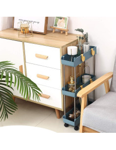 Carro de Almacenamiento Móvil 3 Niveles Melody House Azul 2