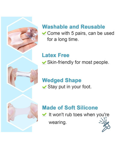 Separadores de Dedos de Gel Povihome - Alivio Juanetes Grande