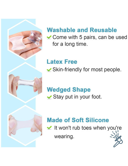 Separadores de Dedos de Gel Povihome - Alivio Juanetes Grande