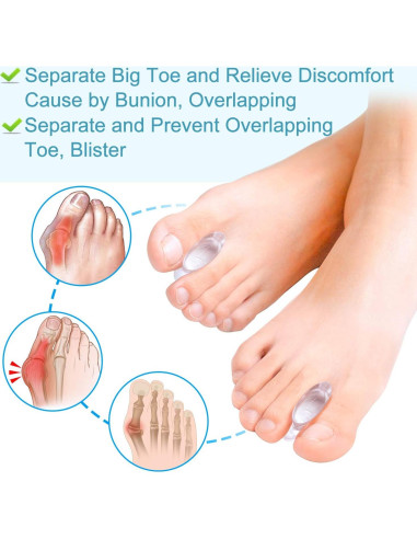 Separadores de Dedos de Gel Povihome - Alivio Juanetes Grande