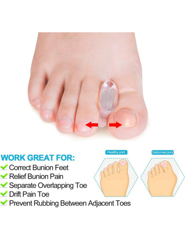 Separadores de Dedos de Gel Povihome - Alivio Juanetes Grande