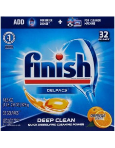 Finish Gelpacs Detergente para Lavavajillas Aroma Naranja 32 Unidades 2