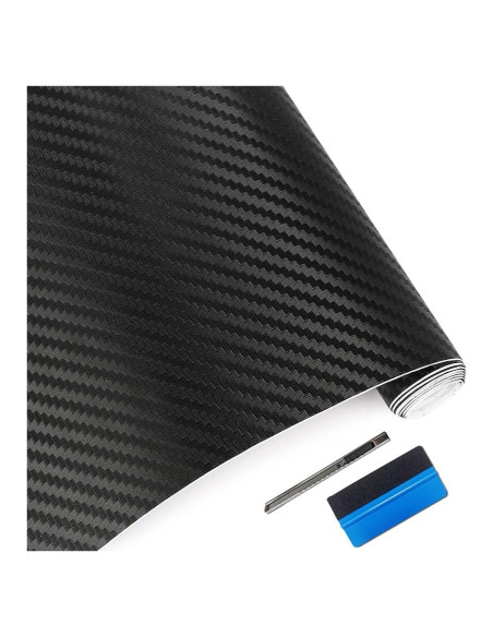 Vinilo de Fibra de Carbono LZLRUN 30.48x152.4cm Negro