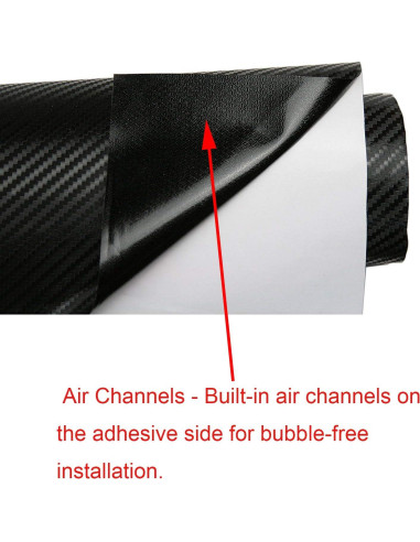 Vinilo de Fibra de Carbono LZLRUN 30.48x152.4cm Negro