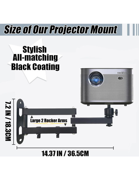 Soporte de Pared para Proyector 2-Be-Best Ajustable Negro