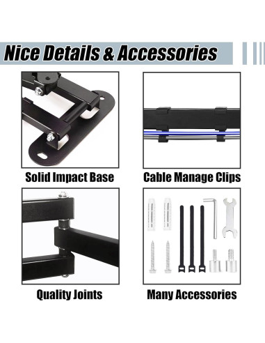 Soporte de Pared para Proyector 2-Be-Best Ajustable Negro