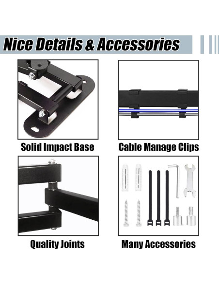 Soporte de Pared para Proyector 2-Be-Best Ajustable Negro