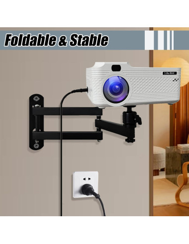 Soporte de Pared para Proyector 2-Be-Best Ajustable Negro