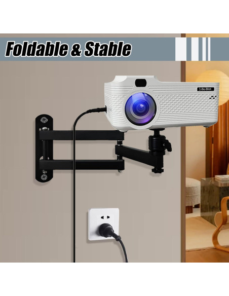 Soporte de Pared para Proyector 2-Be-Best Ajustable Negro