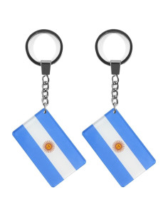 Llavero Bandera Argentina QQSD - Paquete de 2, Acrílico 5x3 cm