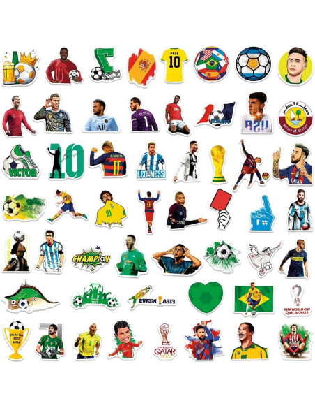 150 Stickers de Fútbol Homiego Impermeables para Hydroflask