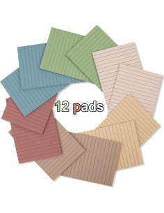 Paquete de 12 Notas Adhesivas Rayadas Kozerite 10x15 cm Vintage 2