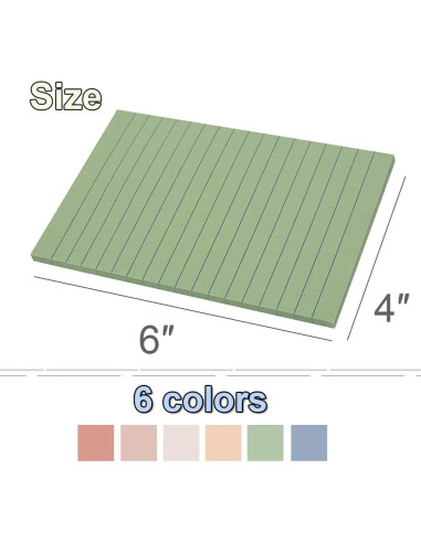 Paquete de 12 Notas Adhesivas Rayadas Kozerite 10x15 cm Vintage