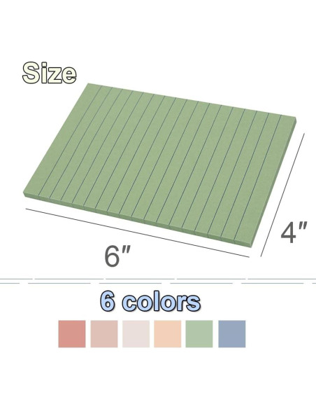 Paquete de 12 Notas Adhesivas Rayadas Kozerite 10x15 cm Vintage