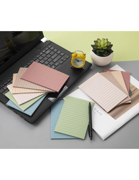 Paquete de 12 Notas Adhesivas Rayadas Kozerite 10x15 cm Vintage