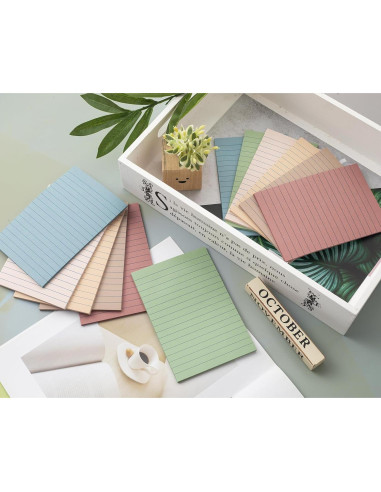 Paquete de 12 Notas Adhesivas Rayadas Kozerite 10x15 cm Vintage