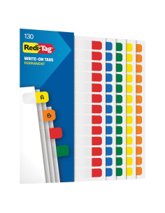 Etiquetas Adhesivas Redi-Tag 130 Pzas Colores Primarios 2.54x1.11cm