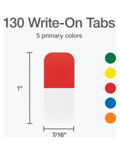 Etiquetas Adhesivas Redi-Tag 130 Pzas Colores Primarios 2.54x1.11cm 2