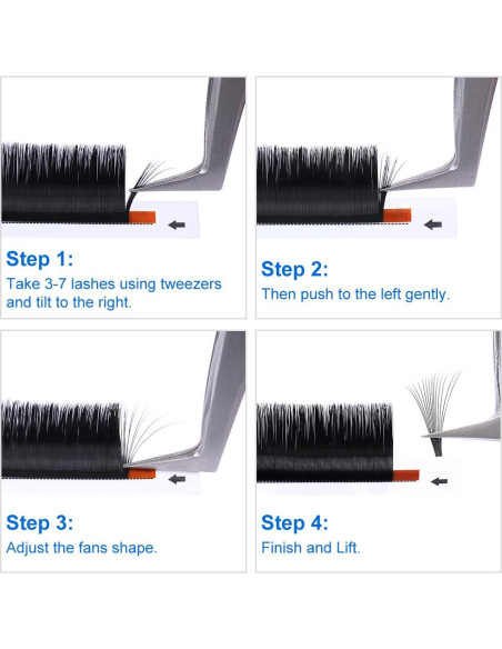 Extensiones de Pestañas Easy Fan Lashes 0.07mm 12mm D Curl Extensiones de Pestañas Easy Fan Lashes 0.07mm 12mm D Curl