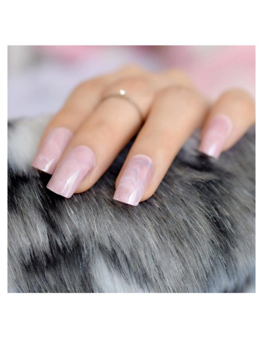 Uñas Artificiales de Mármol Rosa Brillante EchiQ Z836