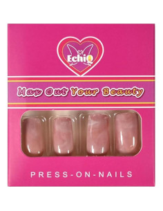 Uñas Artificiales de Mármol Rosa Brillante EchiQ Z836 2