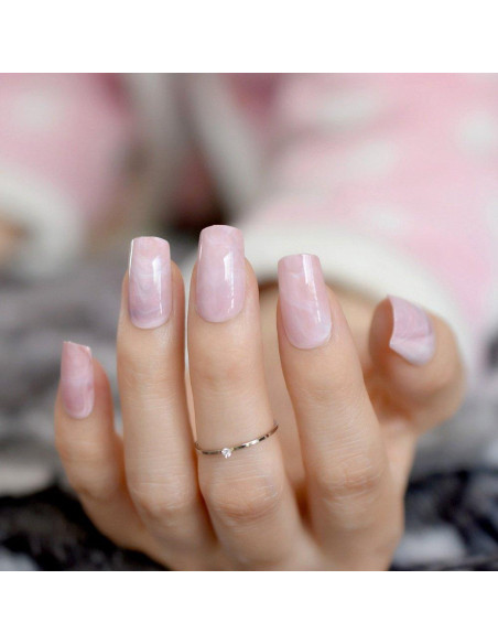 Uñas Artificiales de Mármol Rosa Brillante EchiQ Z836