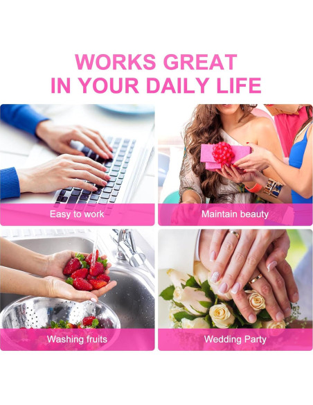 Uñas Artificiales de Mármol Rosa Brillante EchiQ Z836