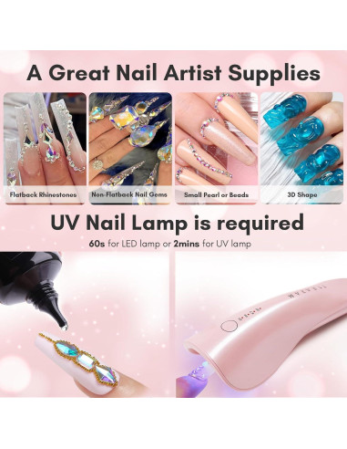 Conjunto de Pegamento para Piedras Preciosas Makartt 15ml + 8ml