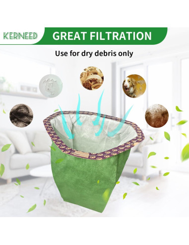 Paquete de 12 Bolsas de Filtro Micro Kerneed 107313 para Aspiradora ProTeam