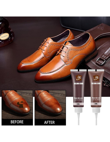 Kit de Reparación de Cuero Coweroay - Color Marrón y Café, 20ml