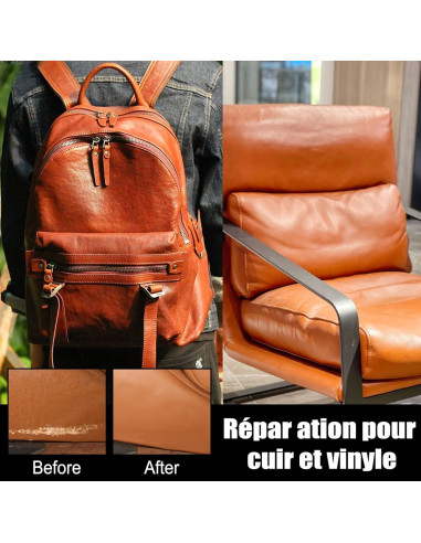 Kit de Reparación de Cuero Coweroay - Color Marrón y Café, 20ml