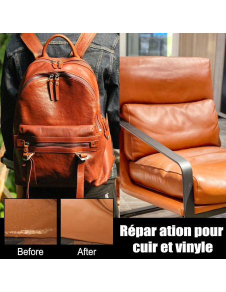 Kit de Reparación de Cuero Coweroay - Color Marrón y Café, 20ml