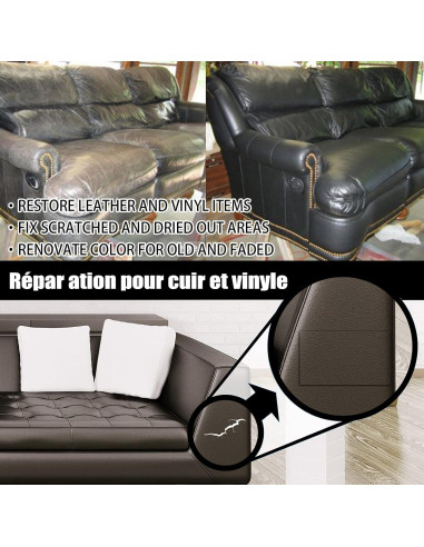 Kit de Reparación de Cuero Coweroay - Color Marrón y Café, 20ml