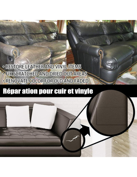 Kit de Reparación de Cuero Coweroay - Color Marrón y Café, 20ml